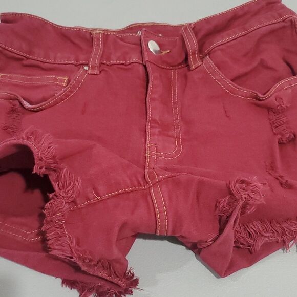 harlow maroon jean shorts - Picture 4 of 7